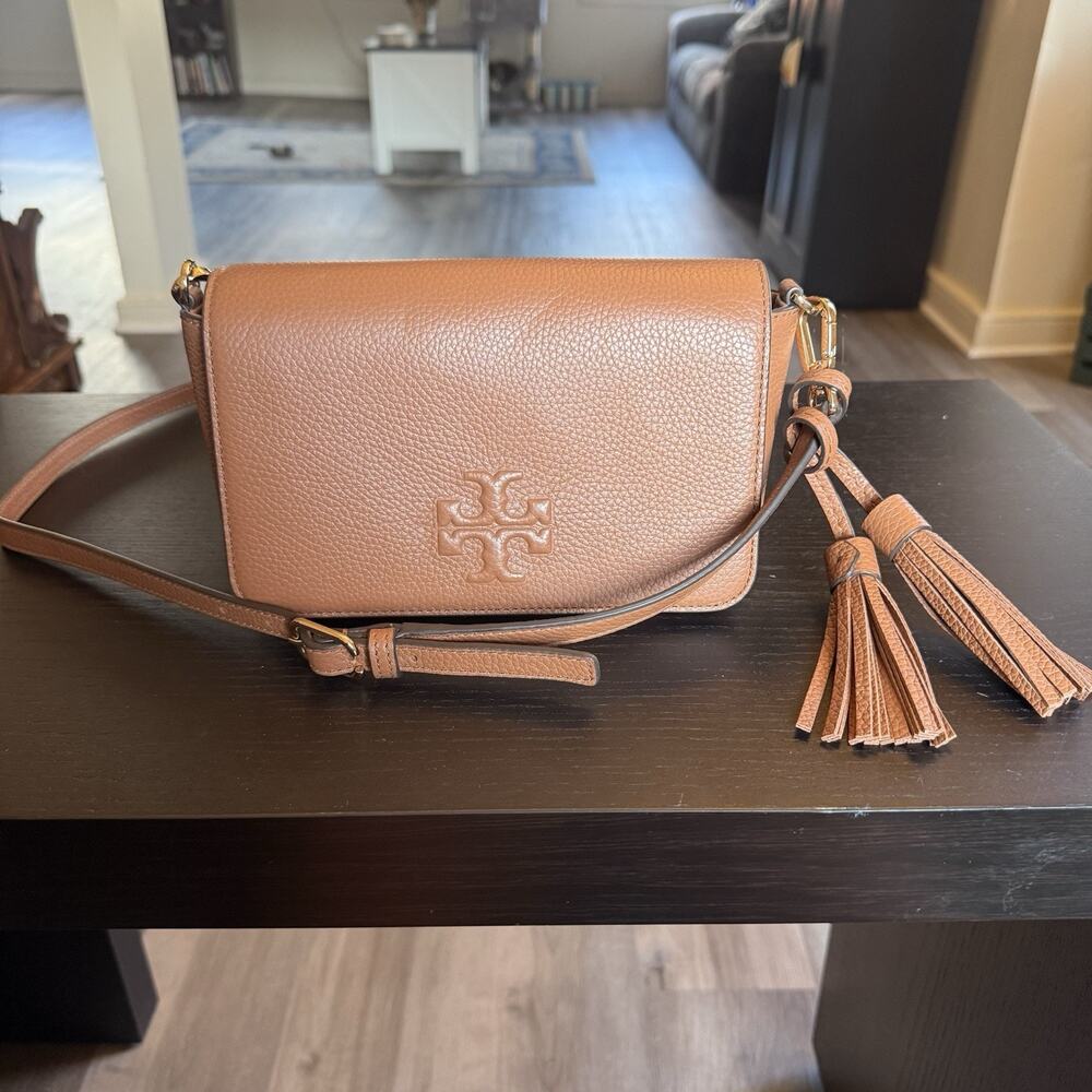 Tory Burch Thea Mini Crossbody Bag Tan Brown